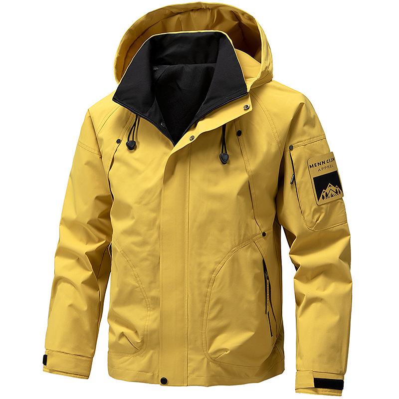 

Men s Trendy Hooded Workwear Jacket - Versatile Spring Windbreaker Coat L