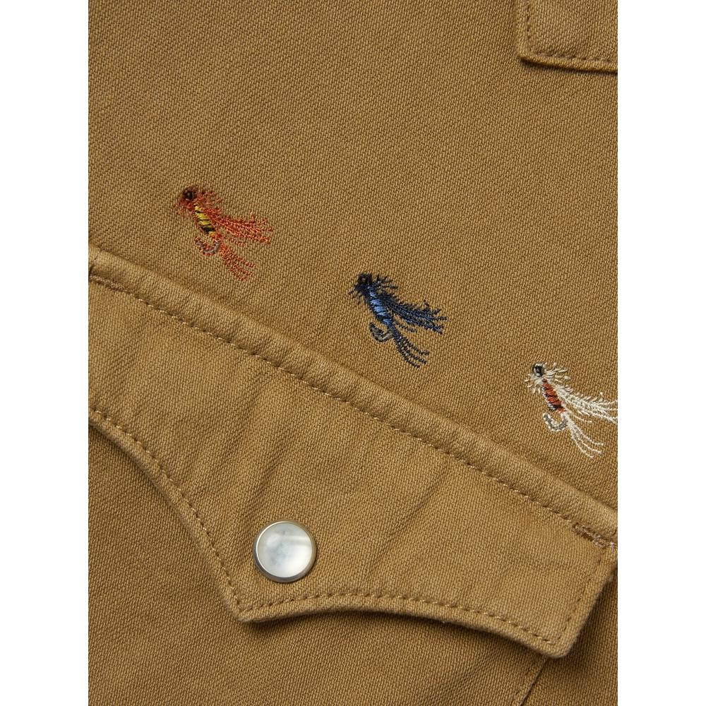 Levis Loose Fit Lapel Simple Fashion Long Sleeve Denim Jacket Men Jacket Khaki 85745-0150