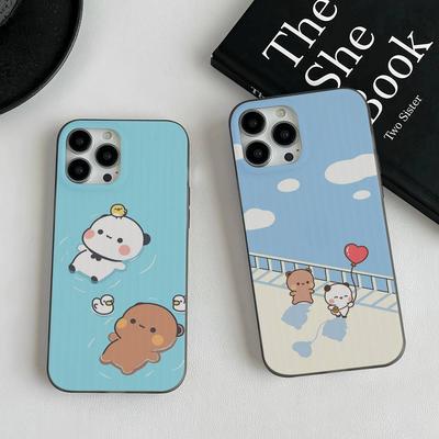 Cute Cartoon Bubu Dudu For iPhone 16 15 14 13 12 11 17 Pro Max Plus Wave Corrugated Phone Case Anti Drop Cover