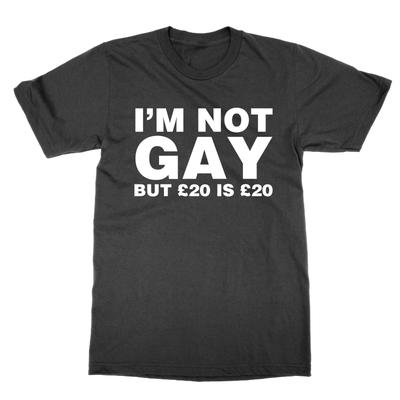 Non sono gay Ma £20 sono £20 Divertente Maglietta Top Tee Regalo