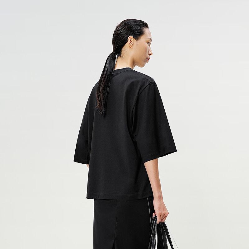 LESS 2025 Spring Cotton Loose Fit Crew Neck T-Shirt