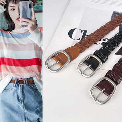 No Punch-free Hand-woven Retro Fashionable Women's Belt with Casual Pants Jeans Short Skirt Women's Belt