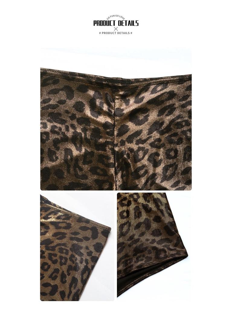 2026 Nepravidelné párty šortky s leopardím vzorem s nízkým pasem pro ženy