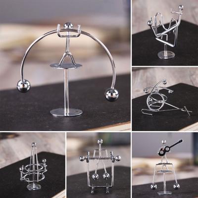 Mini Balancing Iron Men Toy Helicopter Weightlifter Horizontal Bar Guitar Man Physics Balance Toy Tumbler Kinetic Art Decompressive Desk Toy Home