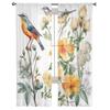 Bird Flowers Leaves Branches Nostalgic Bedroom Transparent Sheer Curtains Holiday Decoration Window Voile Tulle Curtain