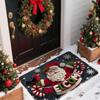 Water-absorbing Christmas Door Mat Gingerbread Man Pattern Santa Claus Design Bathroom Mat Christmas Decor Foot Mat
