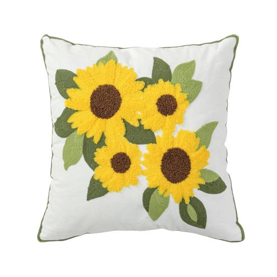 Floral Pillow Cover 18" X 18" Flower Throw Pillow Case Zippered Rustic Pillow Cover for Living Room Sofa Couch Bedroom Decoration