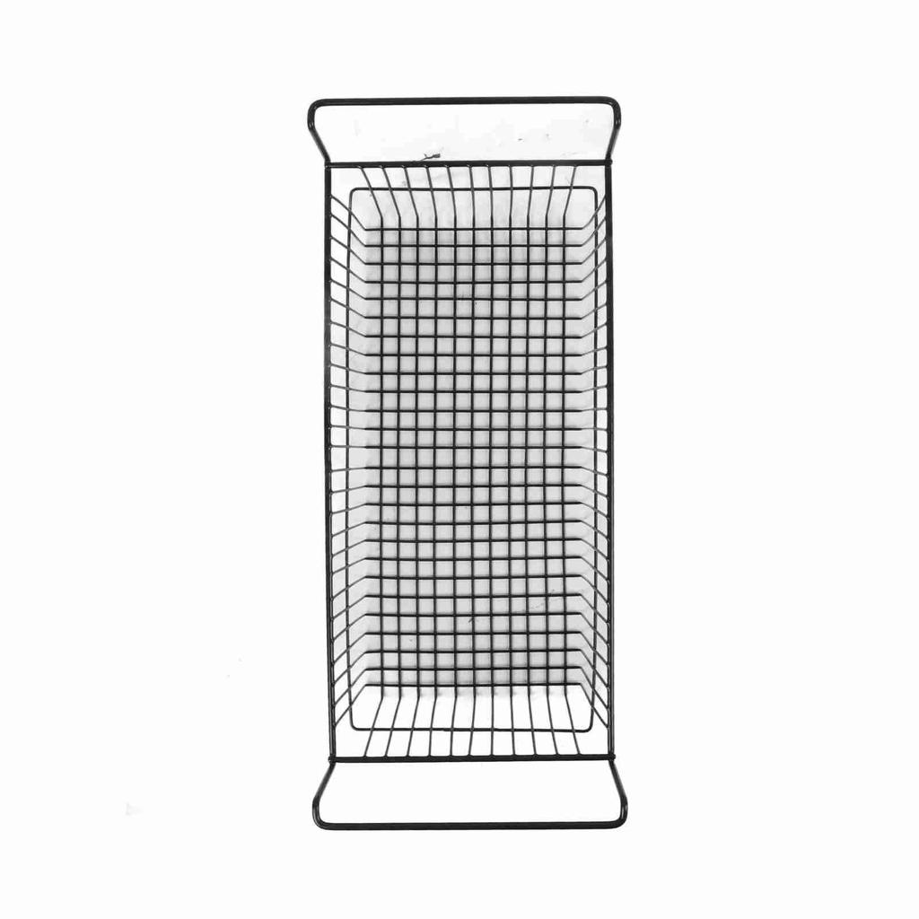 2Pcs Chest Freezer Organizer Bins Deep Basket Stackable Storage Rack Metal Wire Black L63cm X W27cm