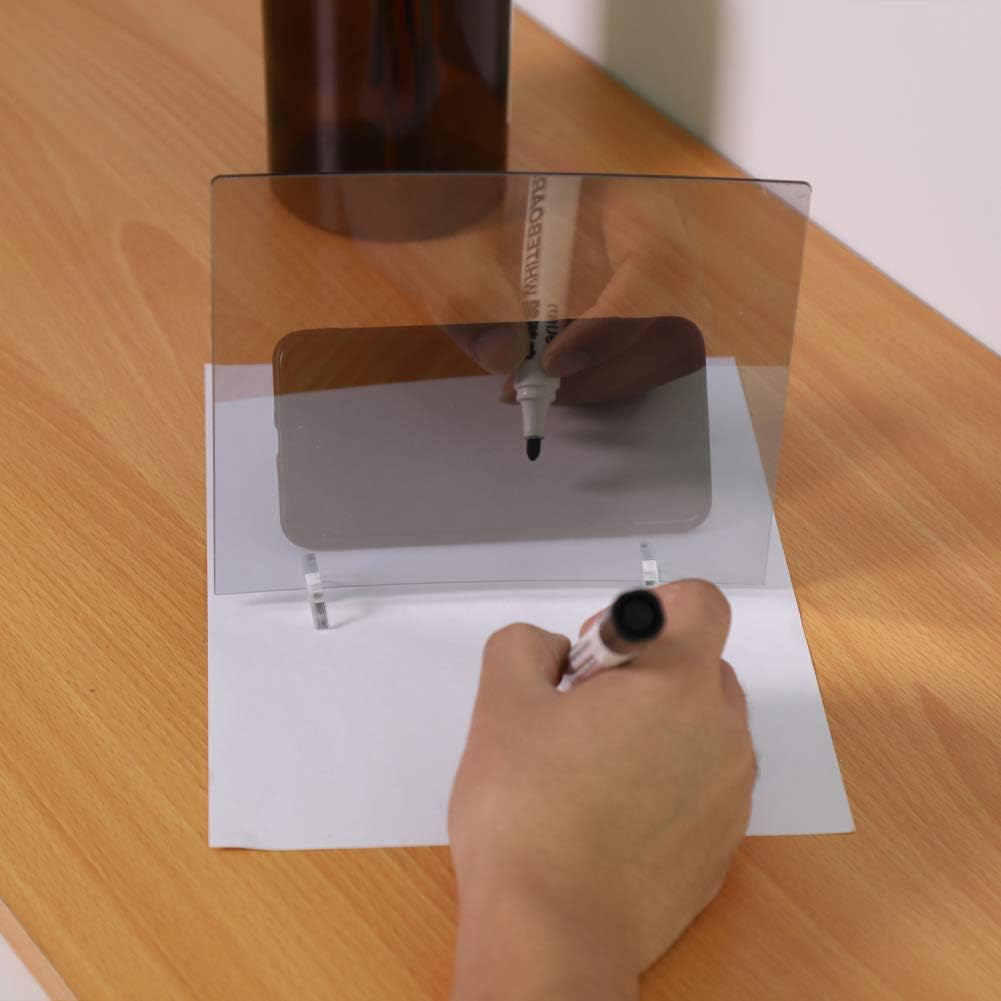 Sketch Wizard Optical Drawing Board,LED Light Stencil Board Tracing Drawing Board Sketch Mirror Reflection Phone Dimming,Waterproof Drawing Board