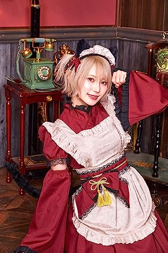 Clearstone High-Classism Halloween Cat Maid Costume for Women (Red)