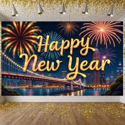 New Year Celebration Banner Theme Festive Background New Year Event Banner Holiday Glow Happy New Year Banner