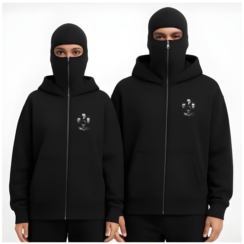 Trendy Brand Velvet Double Hat Unique Design Hooded Sweatshirt for Autumn and Winter, New Unisex Loose Y2K Sweatshirt