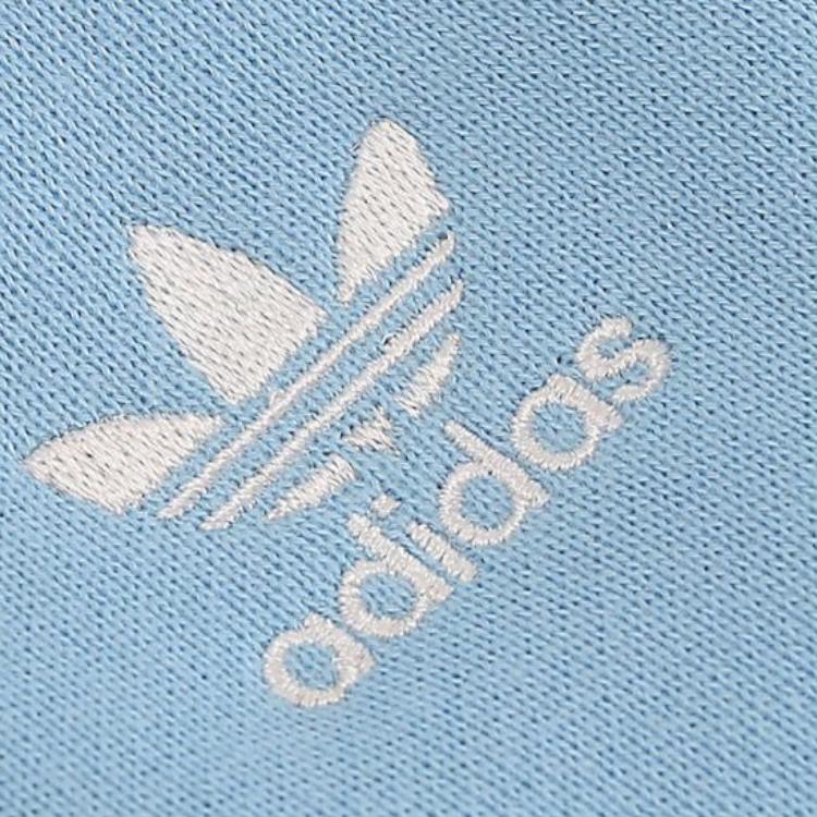Adidas Originals Letter Logo Striped Crew Neck Warm Long Sleeve Sweatshirt Women sweatshirt Blue DH3173