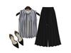 Plus Size Women's Cropped High-Waisted Wide-Leg Pants - European & American Style, Slimming & Loose Fit