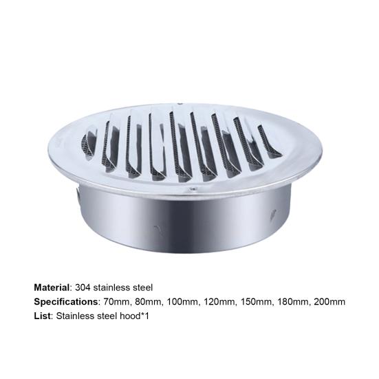 Ventilation Cover Waterproof Smooth Edges Multipurpose Stainless Steel Round Louver Wall Air Vent Grille Cover Home Restaurant Market