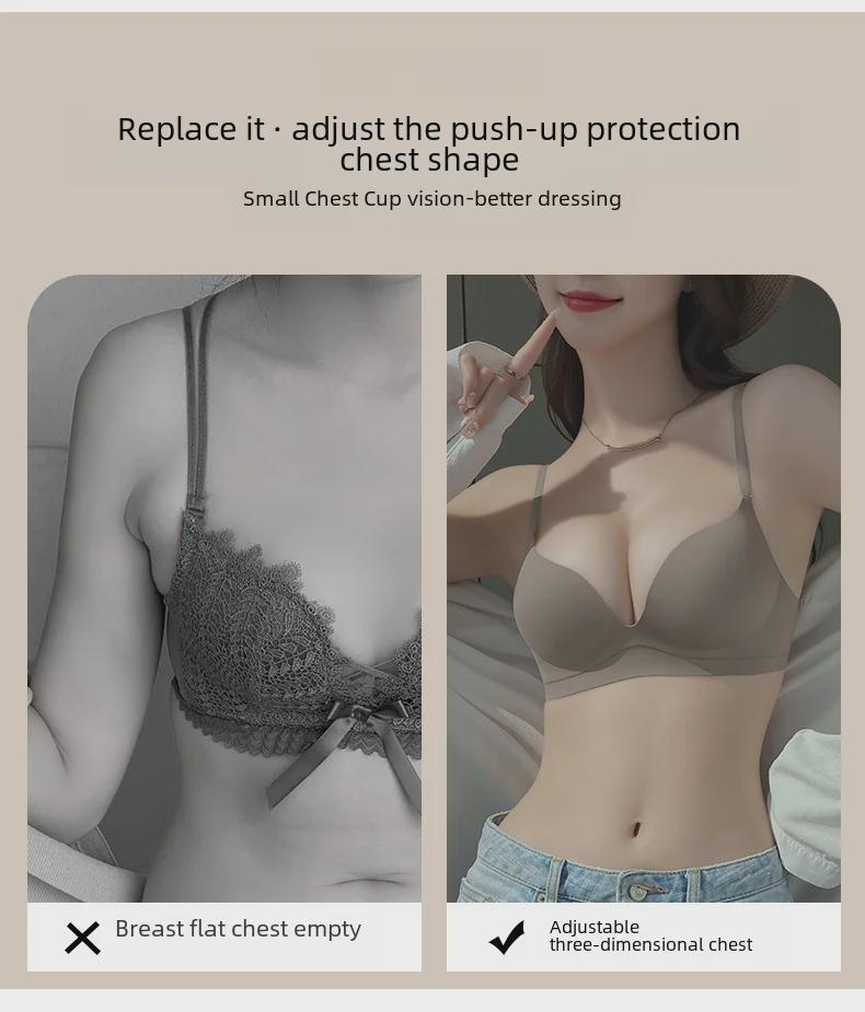 Original Seamless One-Piece Underwear for Women with Adjustable, Side-Breasted, Anti-Sagging Bra, Designed for Smaller Chests.