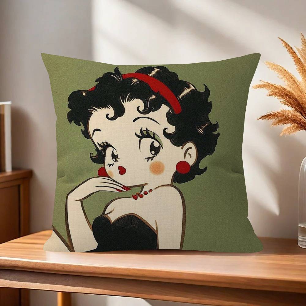 Cushion Cover Car Throw Pillow Case For Sofa Car Christmas Gift ANIME Cute BBetty Boop