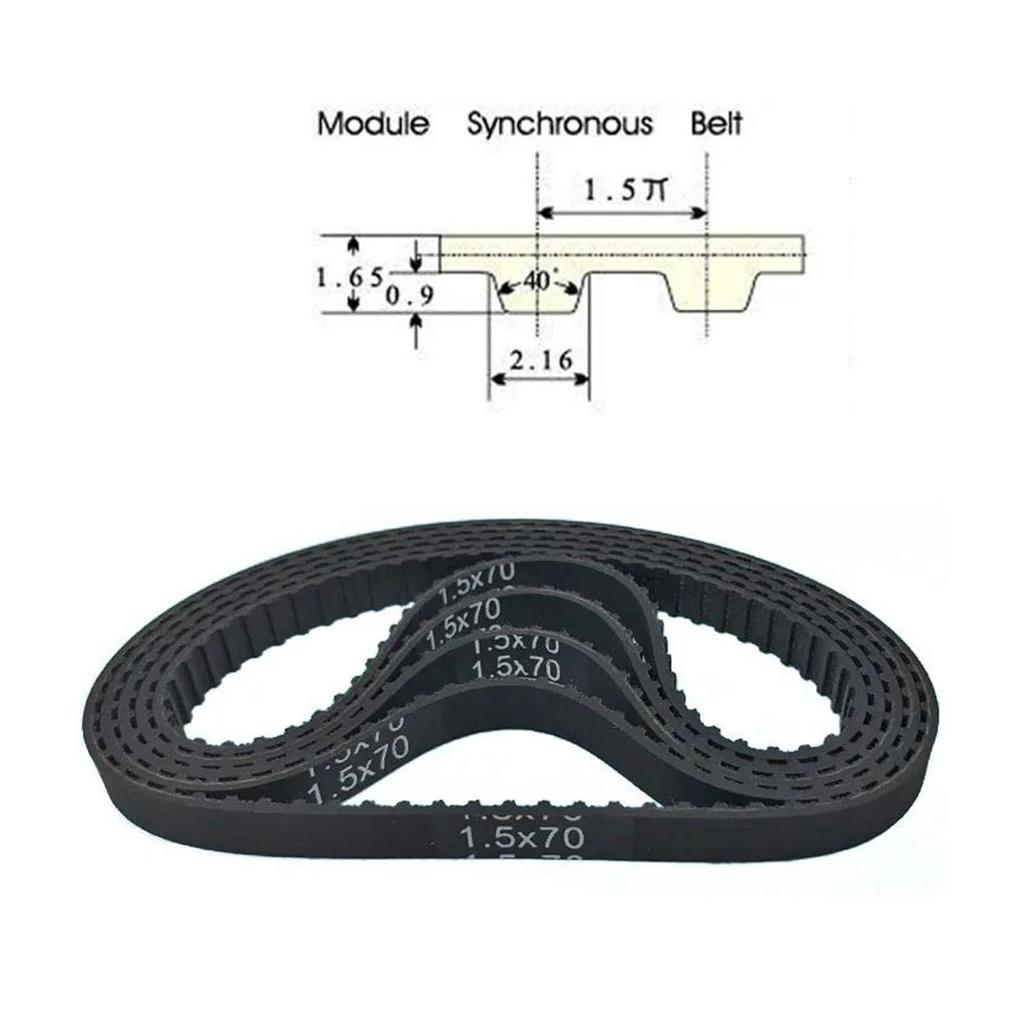V-Belt Drive Timing Belt 1.5x70 Rubber Belt 70 Teeth 329.70mm Transmission Belt (Size : 18mm Width)