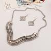 V Shaped Necklace Set With Alloy Electroplated Geometric Design For Men Women