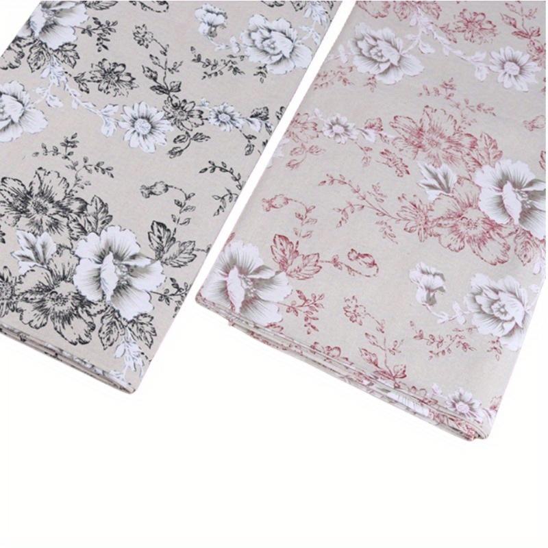 1 ks Bavlněná lněná směsová látka Květinový potisk Dekorativní látka pro DIY projekty a výrobu ubrusů Barva Pivoňkový květ