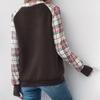 100% Clothing TEMU2026 Retro Plaid Patchwork Half Zip Stand Collar Hoodie