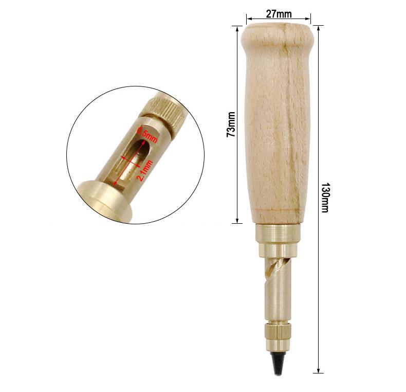 6-Piece Silent Rotary Leather Belt Hole Punch Set with Interchangeable Heads