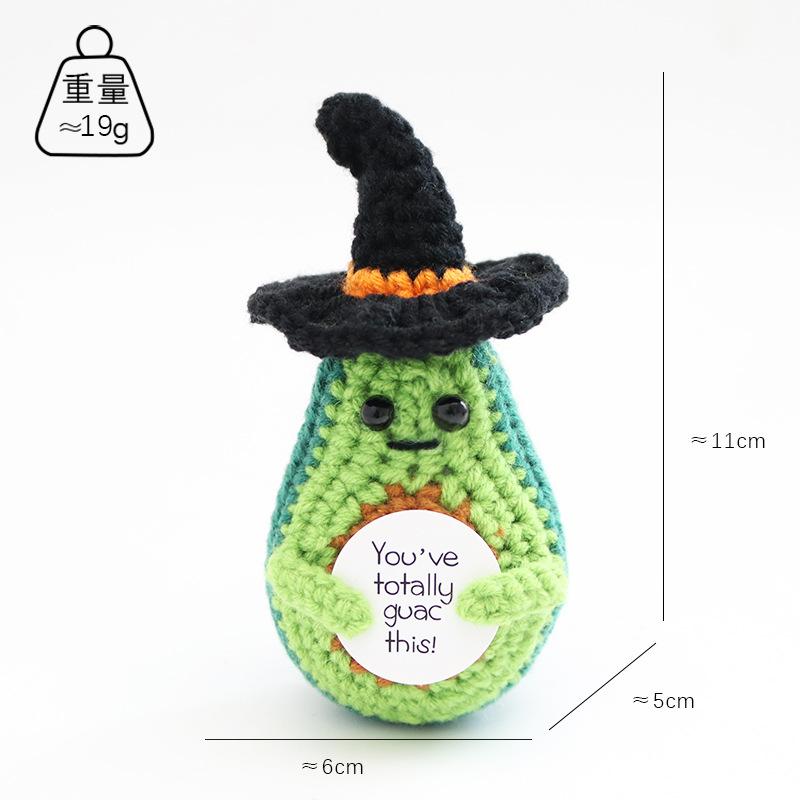 Handmade Knitted Halloween Pumpkin Doll With Card Home Decoration Crochet Positive Energy Pumpkin Dolls Room Christmas Gifts