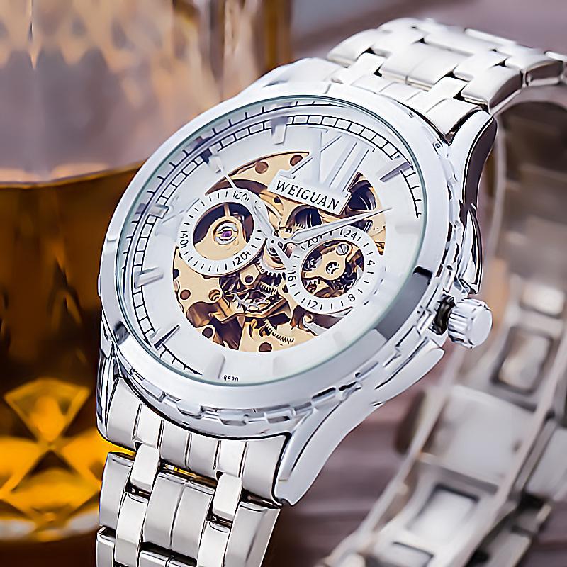 Fully Automatic Mechanical Watch Men's Watch Luminous Waterproof Hollow Fashion Business Korean Version Student New Style