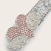 Adult Full Sequins Waist Belt for Dress Waist Belt Rhinestones Heart&Wing Buckle Thin Waist Belt Female Delicate Belt