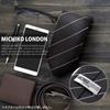 MICHIKO LONDON Brand Made in Silk Jacquard Woven Stripe and Pin Dot Pattern Charcoal Necktie, Japan, (Pattern C Gray)