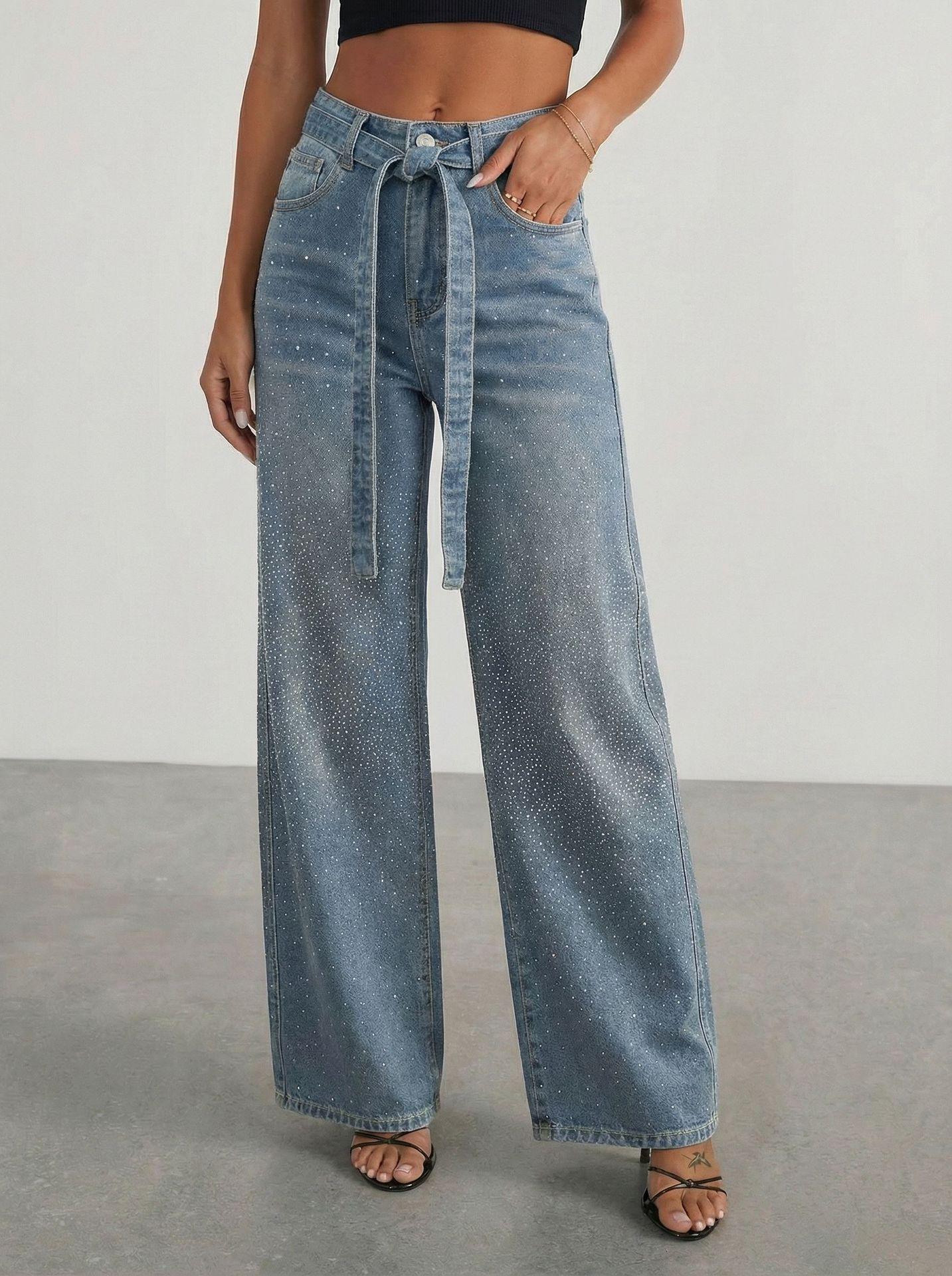 

European Style Wide Leg High Waist Jeans - Women s Slimming Casual Trousers, New Spring Arrival Extra Large