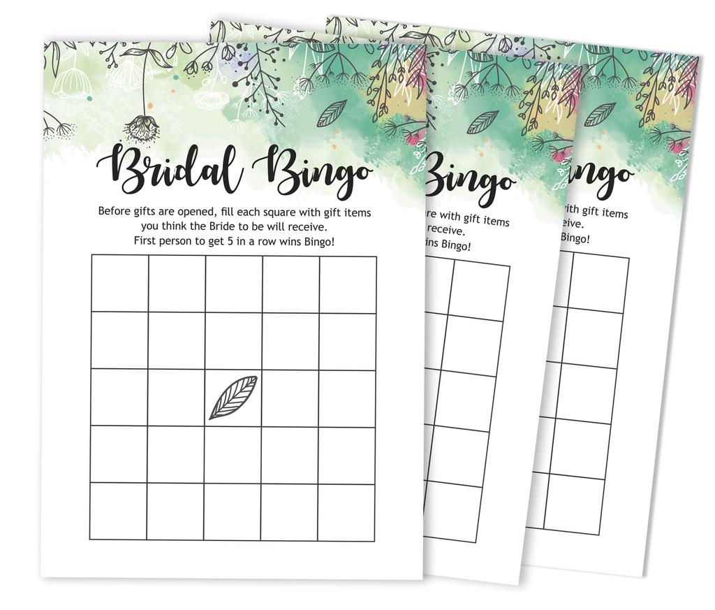 Inkdotpot Bridal Wedding Shower Bachelorette Party Bulk Blank Square Fill In Gift Ideas 50A  Greenery
