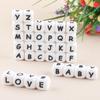 Kovict 20pc Alphabet English Silicone Letter Beads For Jewelry Making Bulk 10mm  For Personalized Pacifier Jewelry Accessories