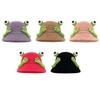 Winter Fischerhut Cartoon 3D Frosch Design Verdickter Plüsch Fischerhut Damen Outdoor-Aktivitätszubehör