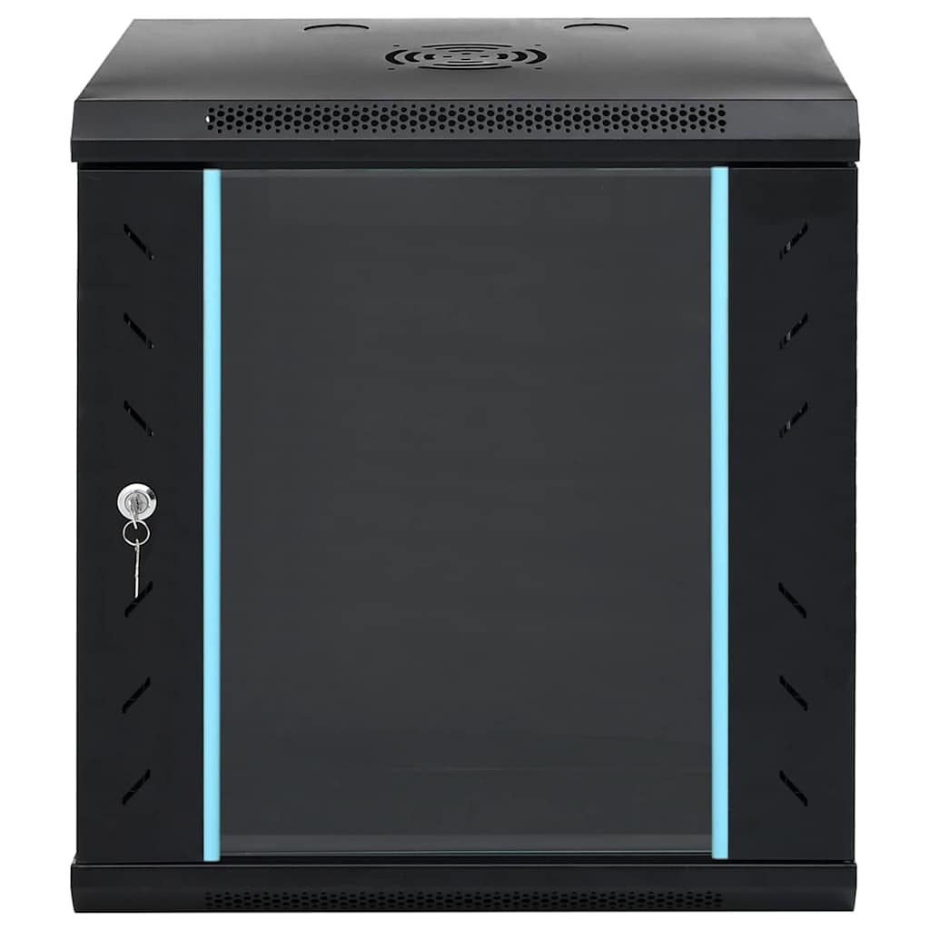 Network Cabinet with Storage Black 53 x 45 x 60 cm Steel