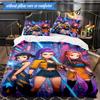 Kpop cartoon 3pcs K-pop music group Bedding set,Ideal for Bedroom, Dormitory,Including Duvet Cover And 2pcs Pillowcases,Fan gifts