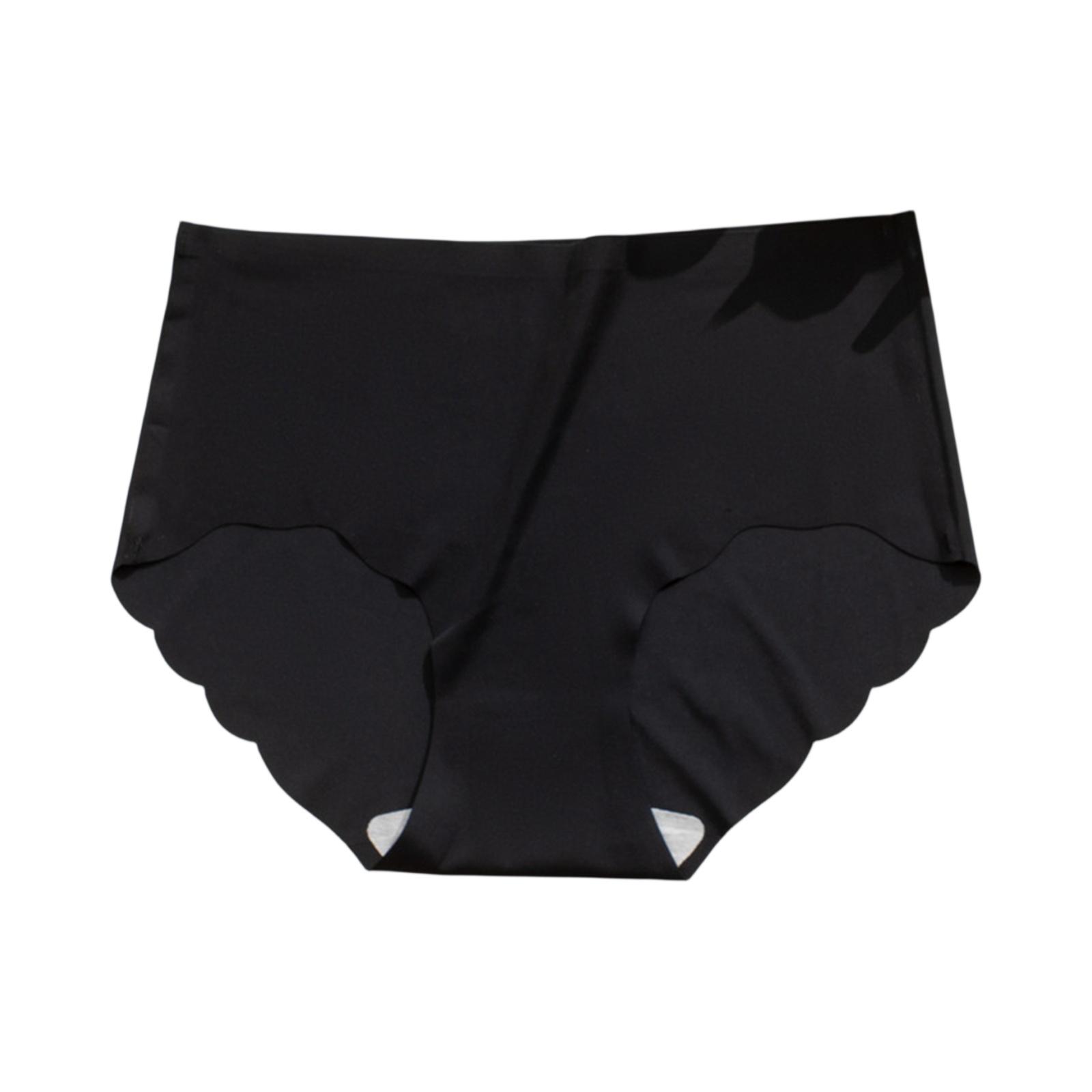 Женское бесшовное нижнее белье из ледяного шелка, Женское бесшовное тонкое дышащее нижнее белье L чёрный