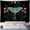 Butterfly Moon Phase Art Tapestry Bohemian Style Wall Hanging Cloth Plants Animals Home Dormitory Aesthetic Mural Decoration