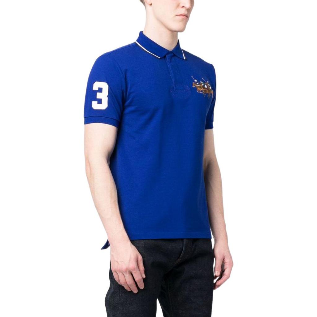 Polo Ralph Lauren SS23 Animal Pattern Straight Fit Short Sleeve Polo Shirt Men tops Blue 710900614-003