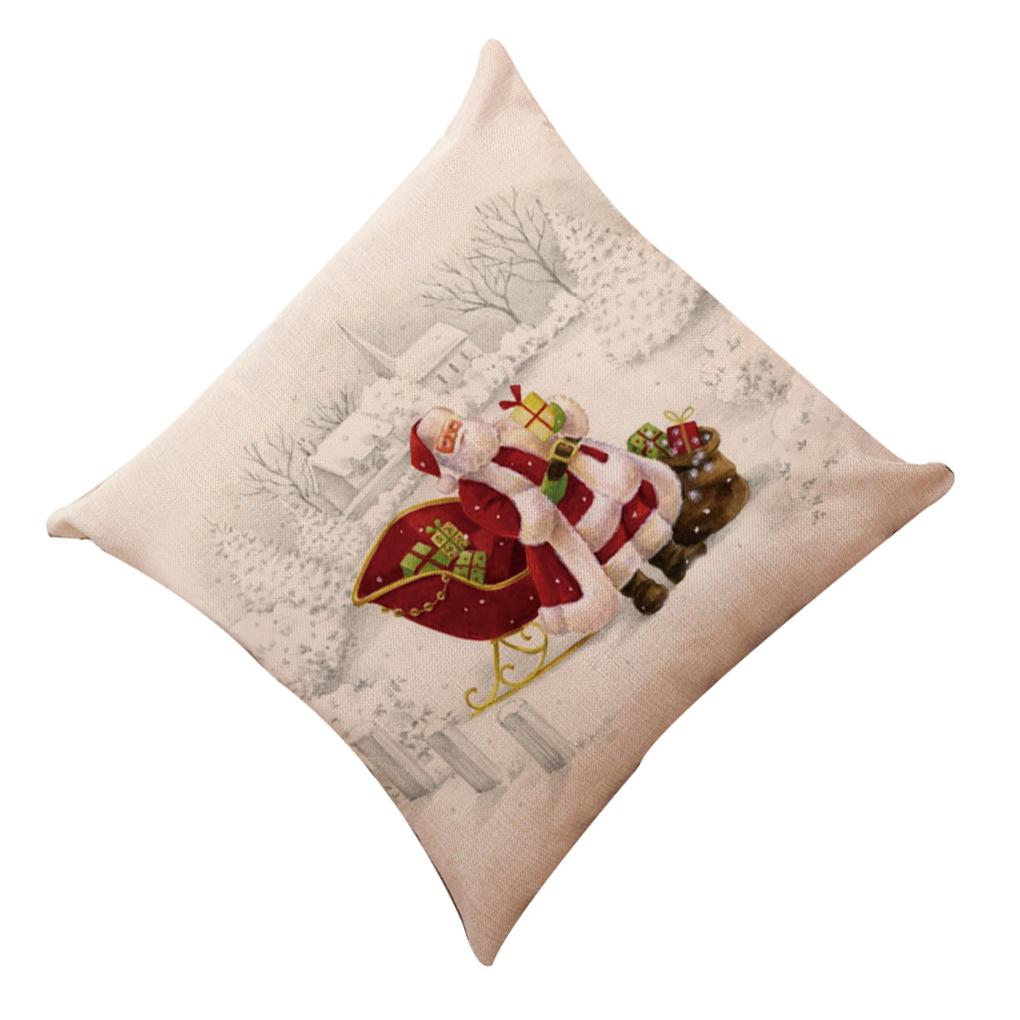 Skin-friendly Cushion Cover Christmas Theme Non-toxic Extra Thick Christmas Cushion Cover Bed Sofa