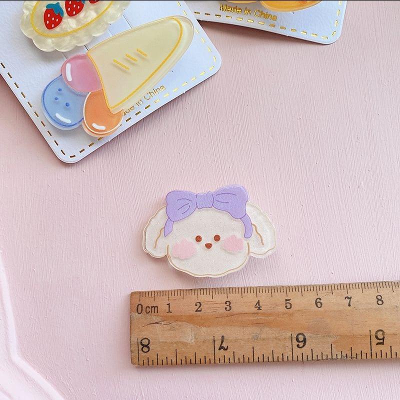 3 Stück Kawaii Tier Haarnadel Niedliche Acryl Haarspangen für Kinder Kopfbedeckung Kopfschmuck Kleine Mädchen Kinder Haarschmuck