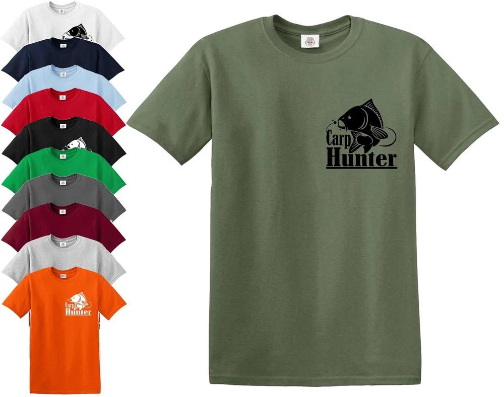 Carp hunter pocket print tshirt crew fishing pike trout catfish angling tshirt 2XL