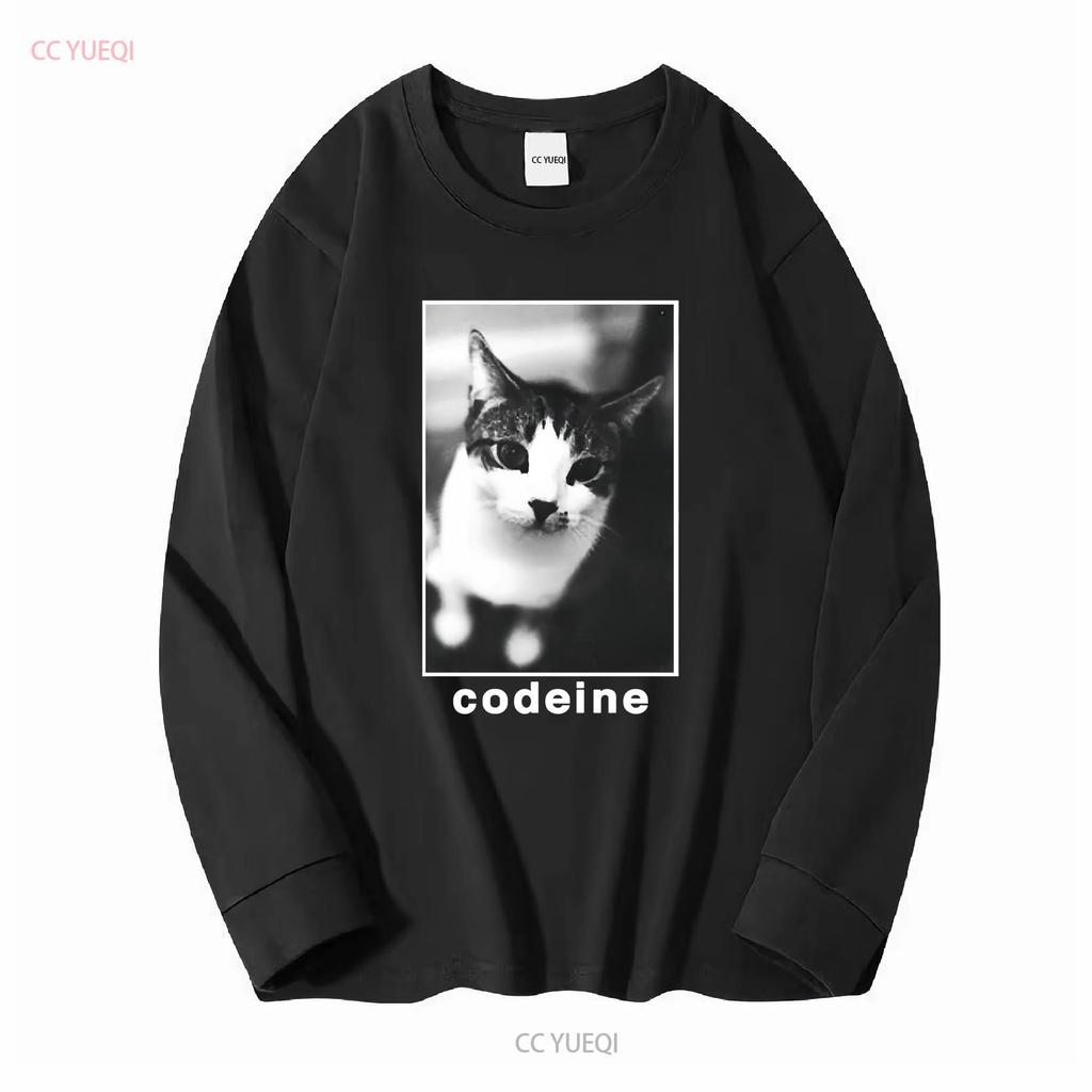 Codeine T Shirt long or short sleeves vintage Washed fashion Unisex Stylish streetwear Slightly homme designer clothes