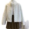 Short fur jacket women's clothing autumn and winter new small man with cotton thickened furry imitation mink hair top