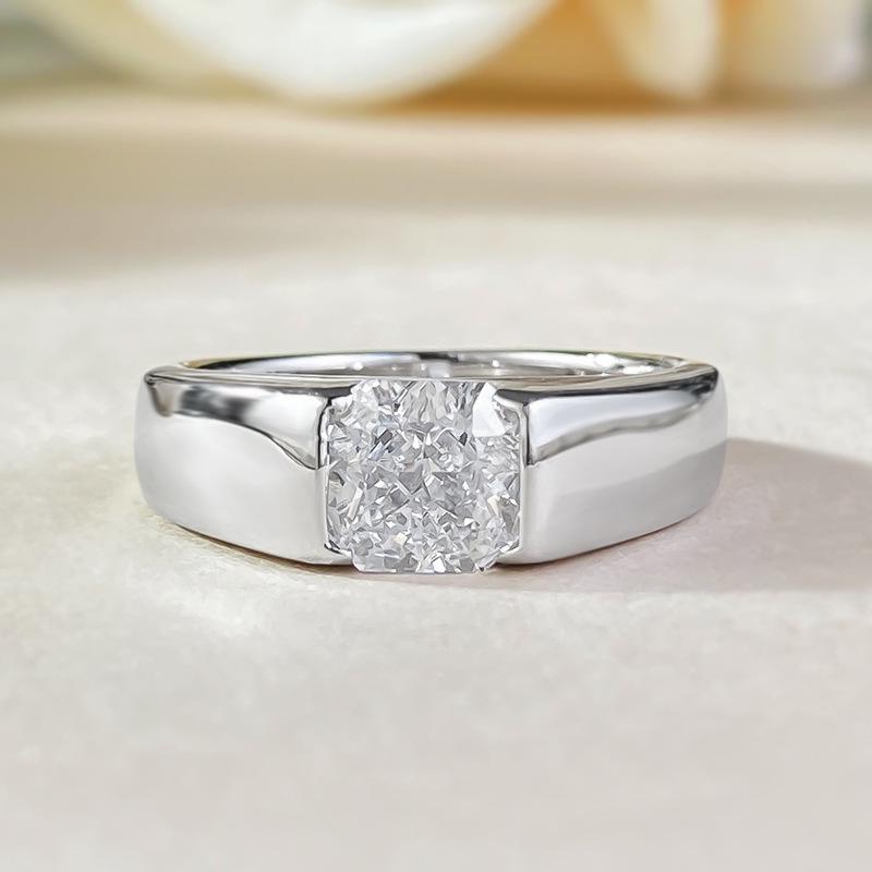 

Кольцо Rumble Gold из серебра 925 пробы с высокоуглеродистым бриллиантом 6x6 мм, в европейском и американском стиле. Size 6