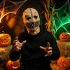 Copricapo con Cuciture Realistiche Maschera Spaventapasseri di Halloween, Maschera Integrale Spaventosa in Lattice per Adulti, Accessori per Feste Cosplay per Costumi, Infestato
