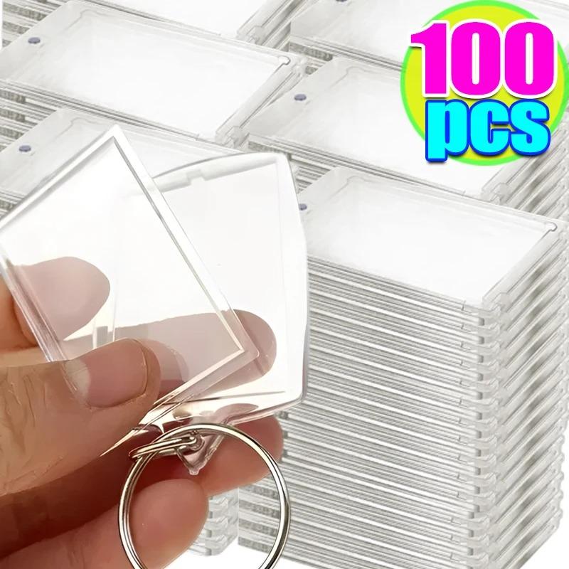 Transparent Mini Picture Frame Keychains Detachable Design Bulk Pack of 5-100pcs for Unique DIY Souvenirs Memorial Gifts