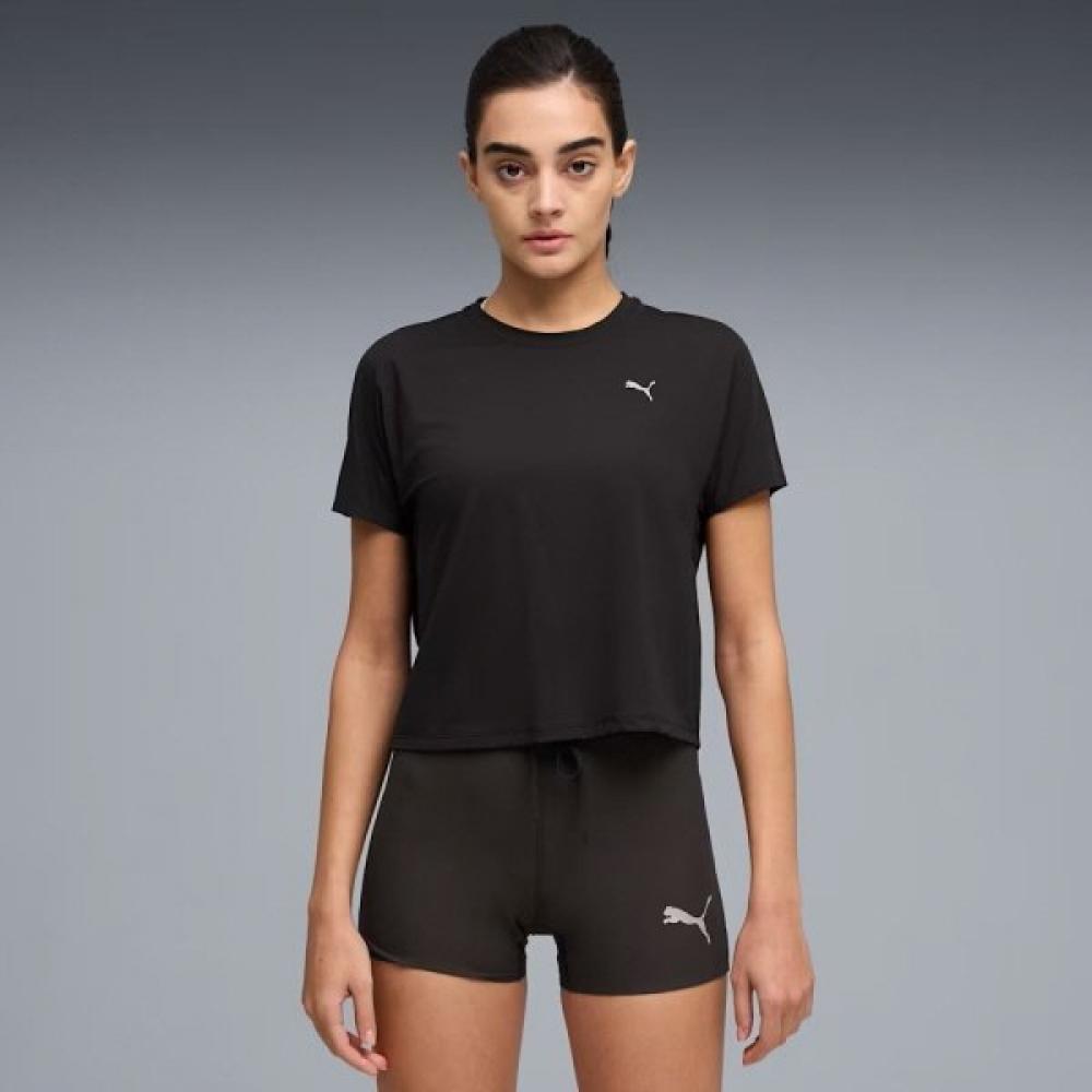 Puma Women S Running ShorT Sleeve T ShirT Run Coolcell Tee 01 PUMA Black/S(90)