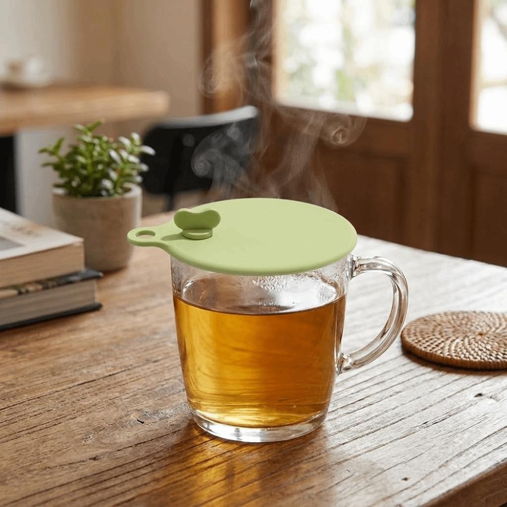 2PCS Heat-Resistant Dustproof Cup Lid Flexible Mug Cover Drinking Glass Cover Fruit Juice