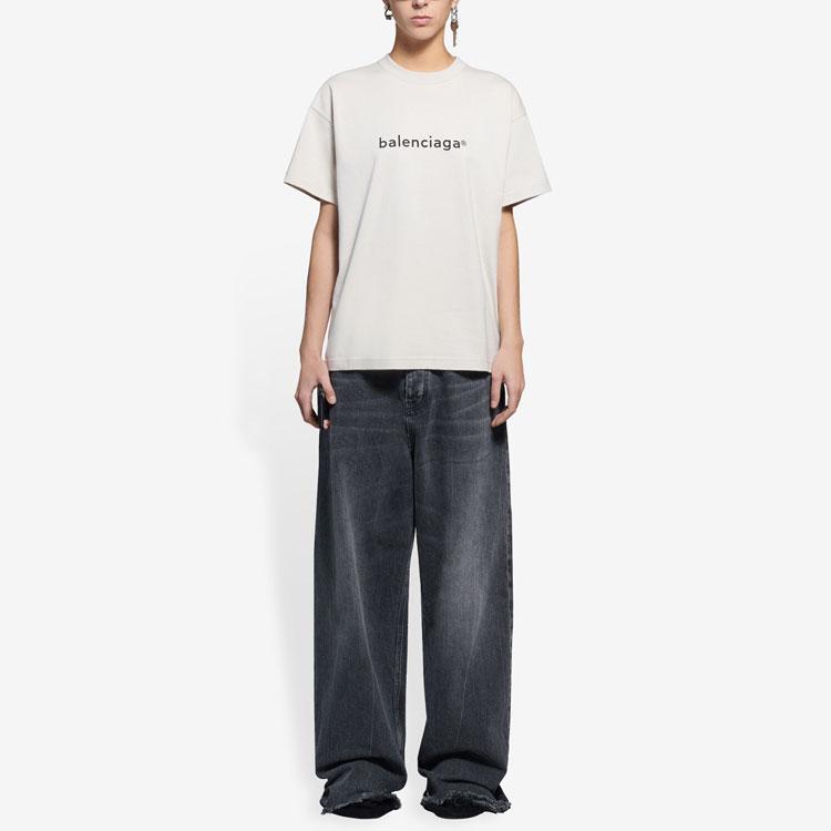 Balenciaga T Shirt Regular Fit Unisex Gray 612965TIV542984